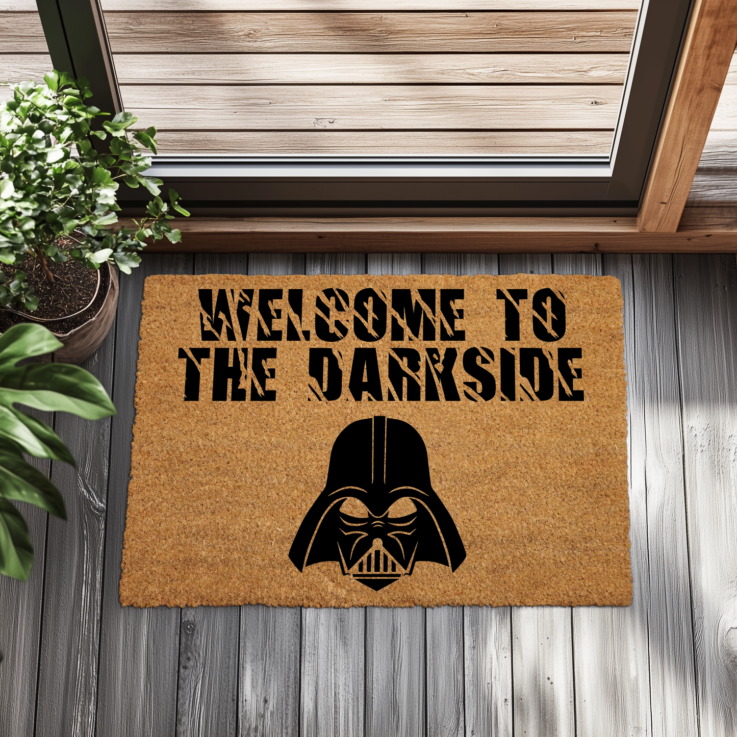 Embrace the Dark Side with our Darth Vader Doormat!
