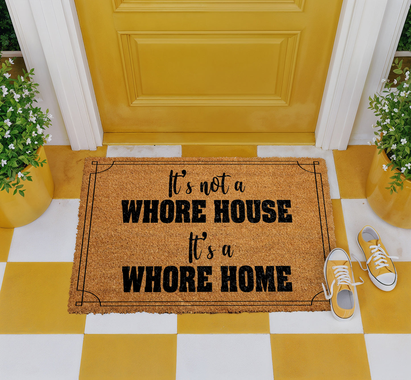 Whore Home Doormat: Adult Humor Housewarming Gift, Funny Front Rug