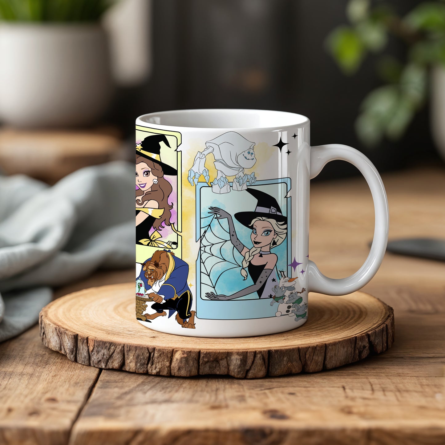 Magic Kingdom Disney Princess Ceramic Mug, Perfect Disneyland Spooky Season Gift.