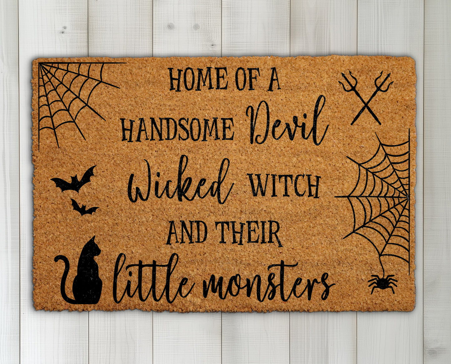 Wicked Witch, Little Monsters Doormat: Spooky Family Porch Decor