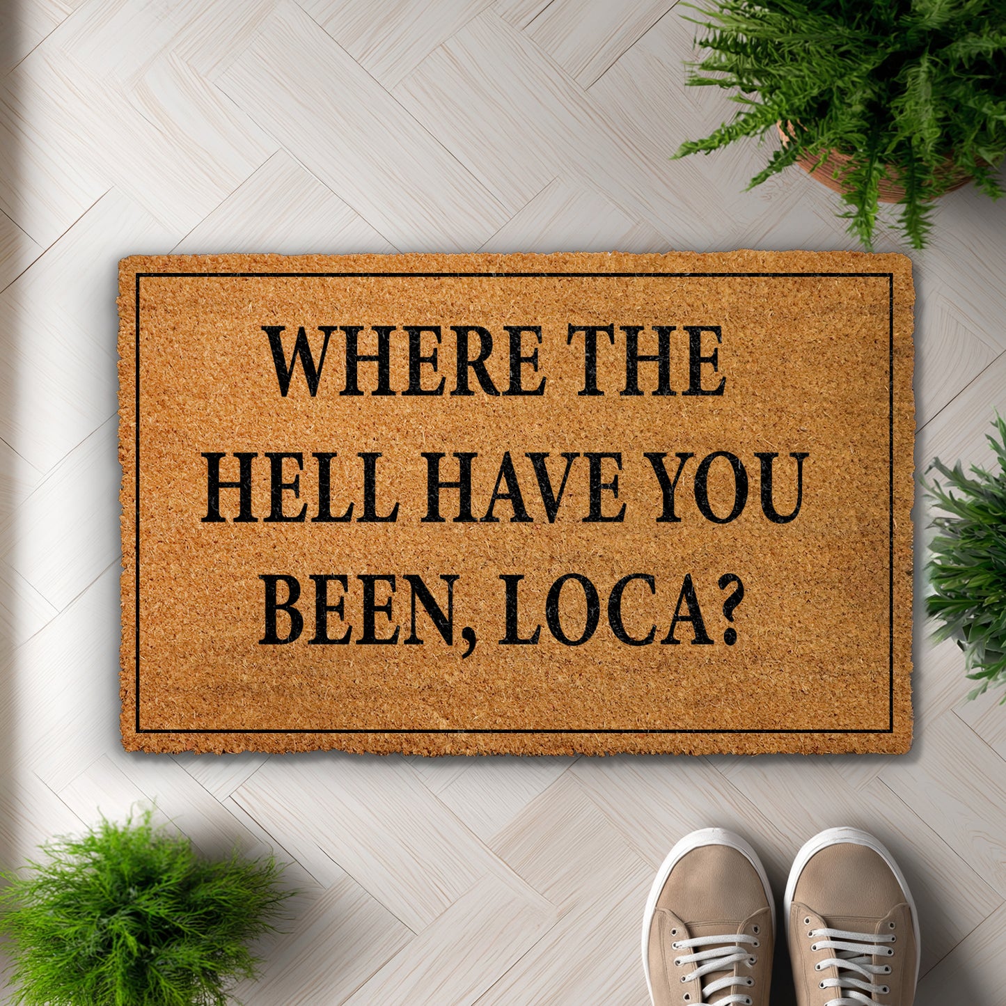 Loca Doormat: Welcome Movie Quote Porch Decor for Housewarming!