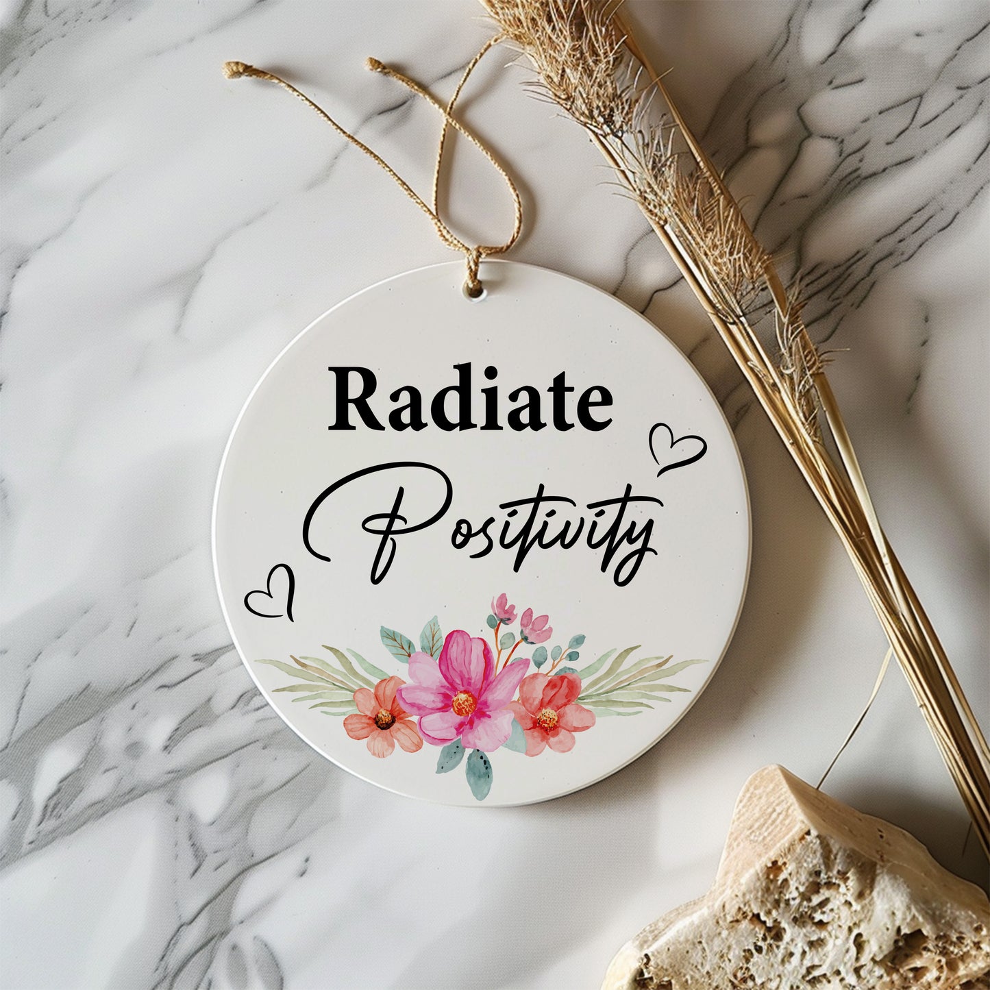 Radiate Positivity Ornament: Inspirational Keepsake for Motivation