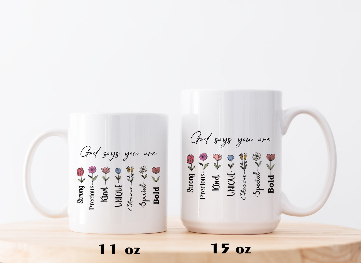 Inspirational Christian Faith Mug, Motivational Tea Cup, Cute Floral Pottery