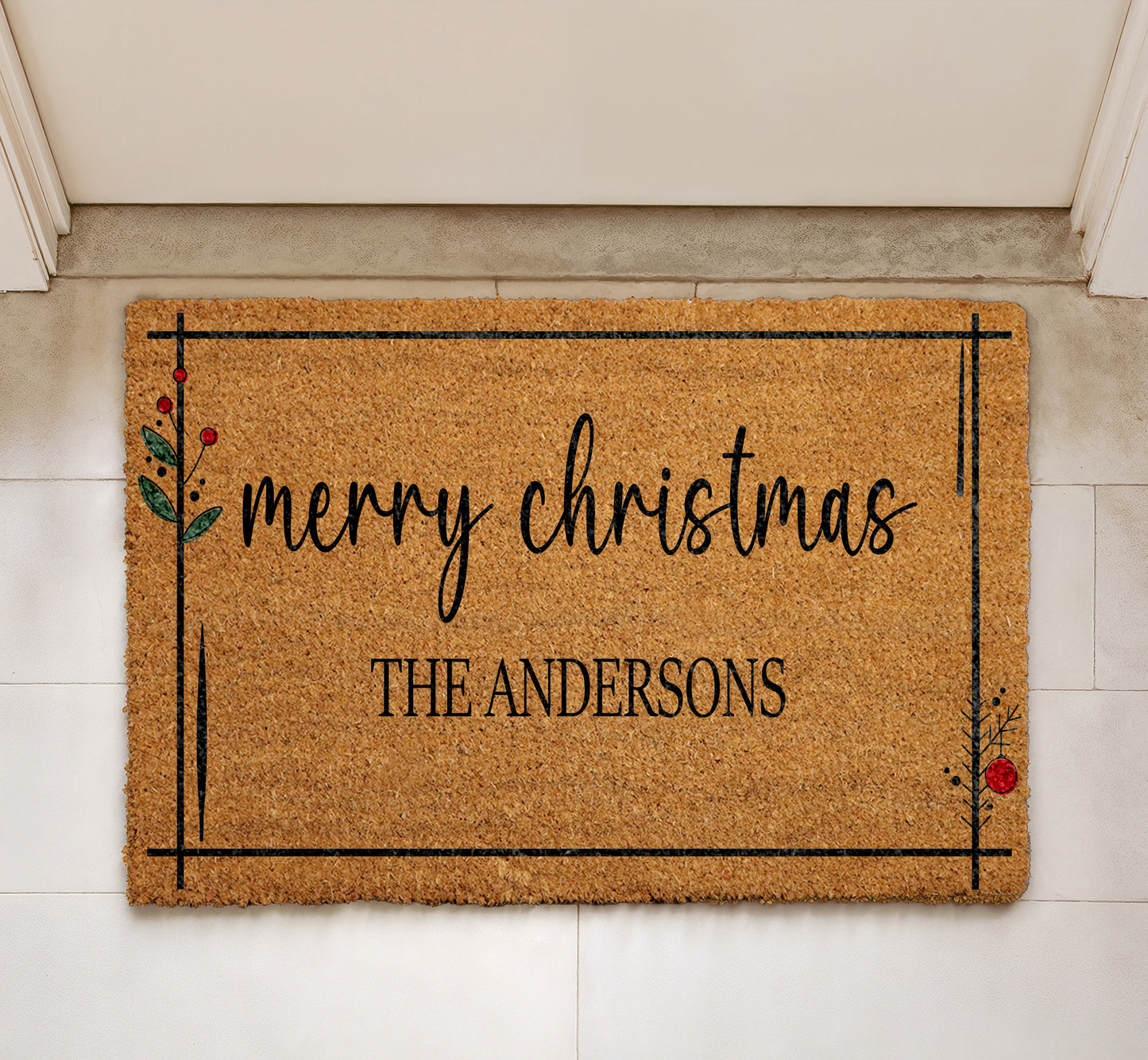 Spread Holiday Cheer with Custom Christmas Doormat, Personalized Santa Welcome Mat