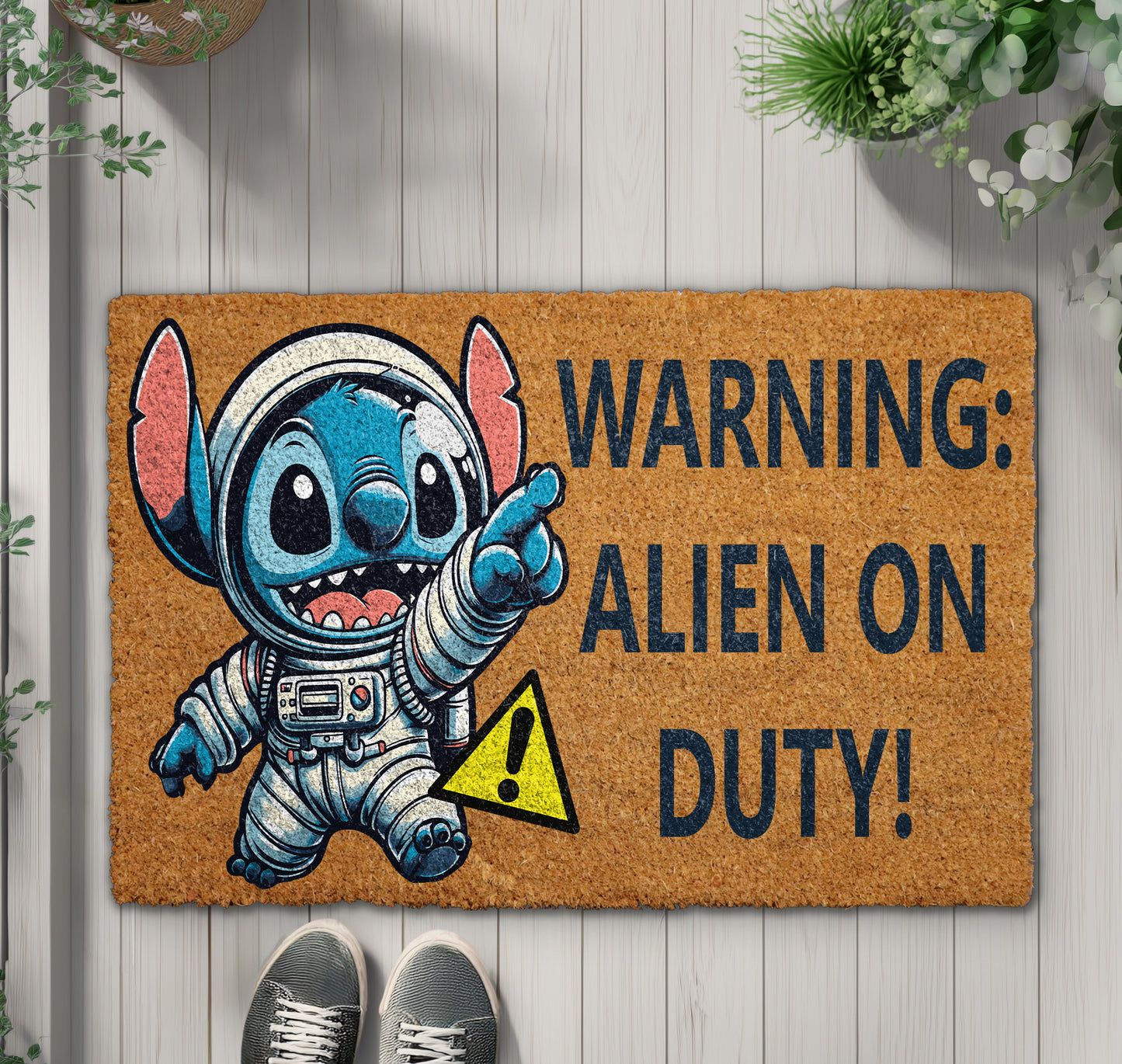 Stitch Astronaut Doormat: Alien Welcome Mat for Disney Fans