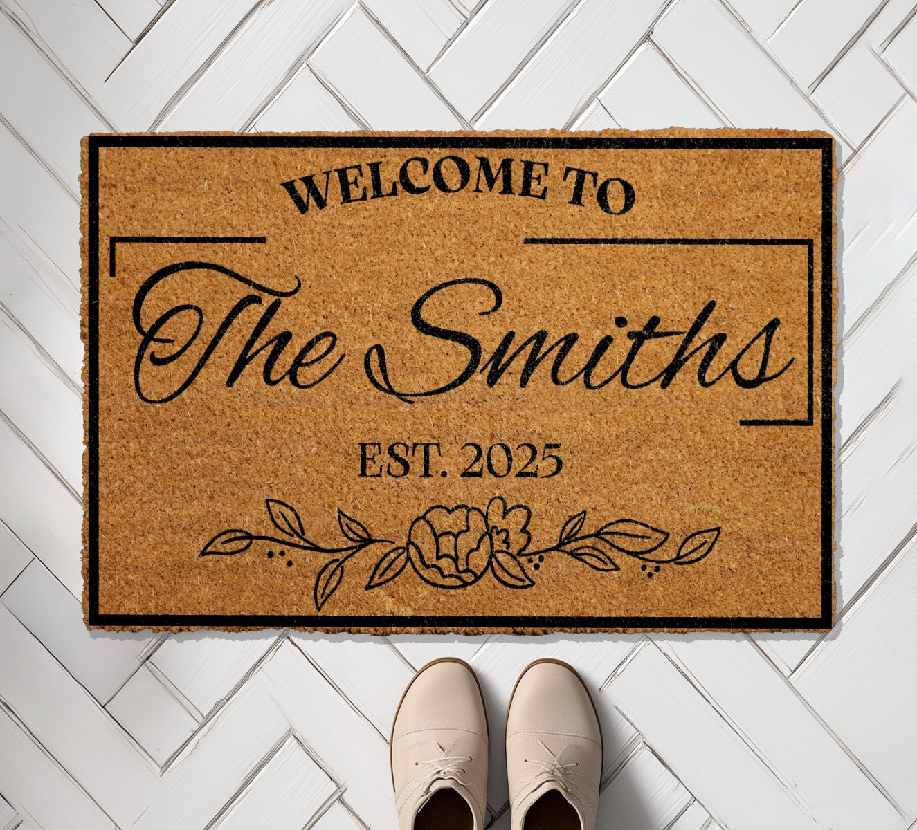 Custom Family Name Doormat: Personalized Welcome Mat for Wedding Gift
