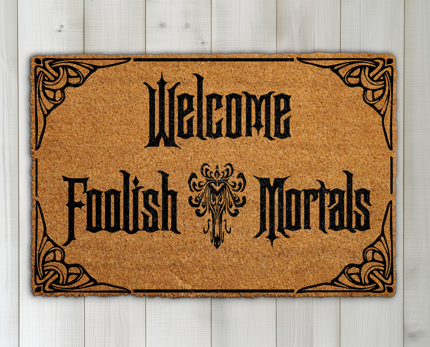 Spooky Season Welcome: Haunted Mansion Doormat for Your Outdoor Decor