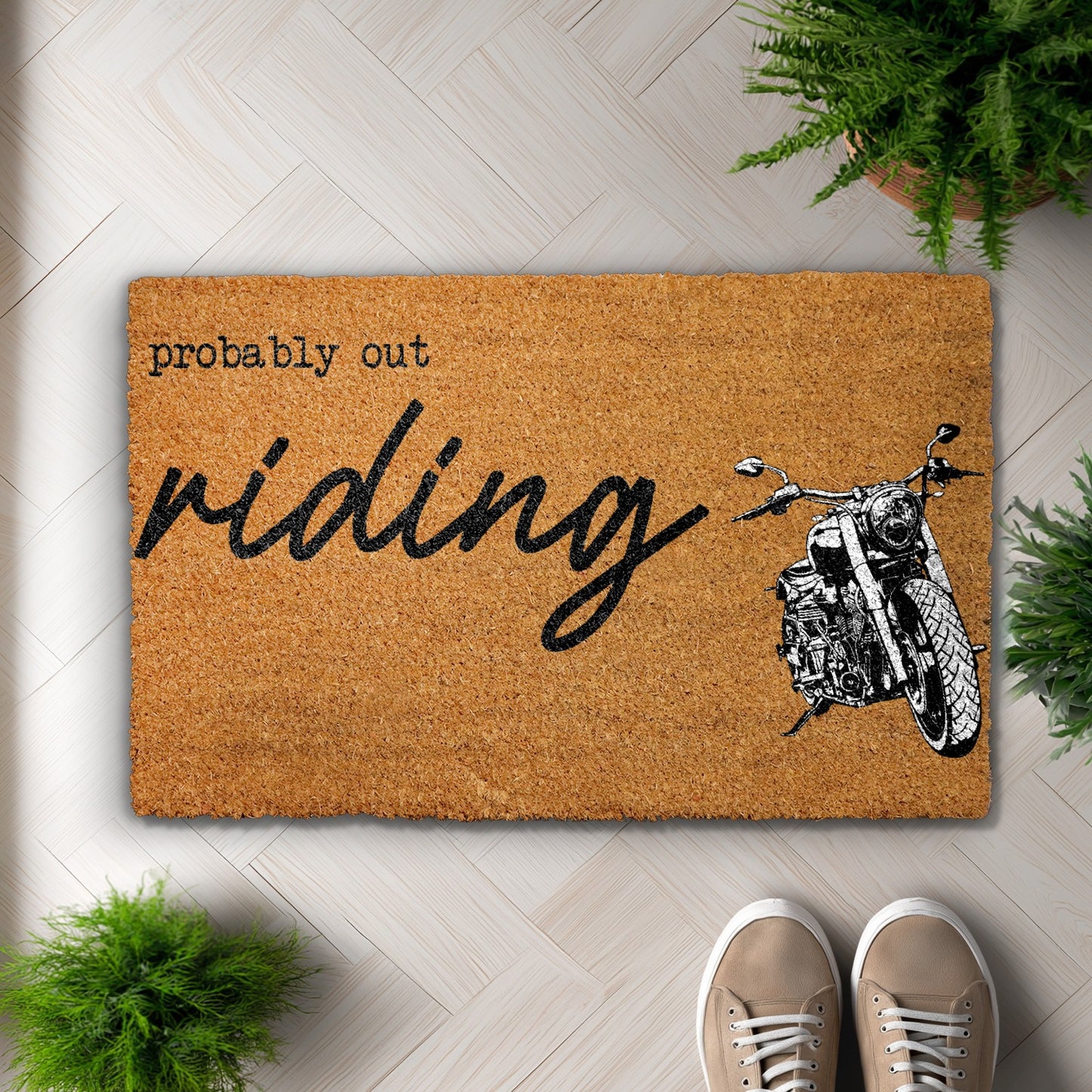 Motorcycle Lover's Garage Door Mat, Ideal Motorsport Travel Gift