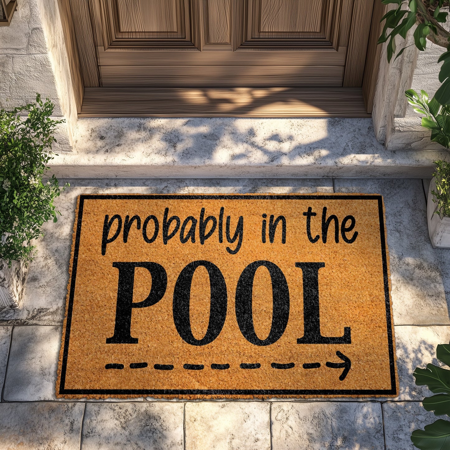 Summer Fun: Probably In The Pool Doormat, Poolside Decor