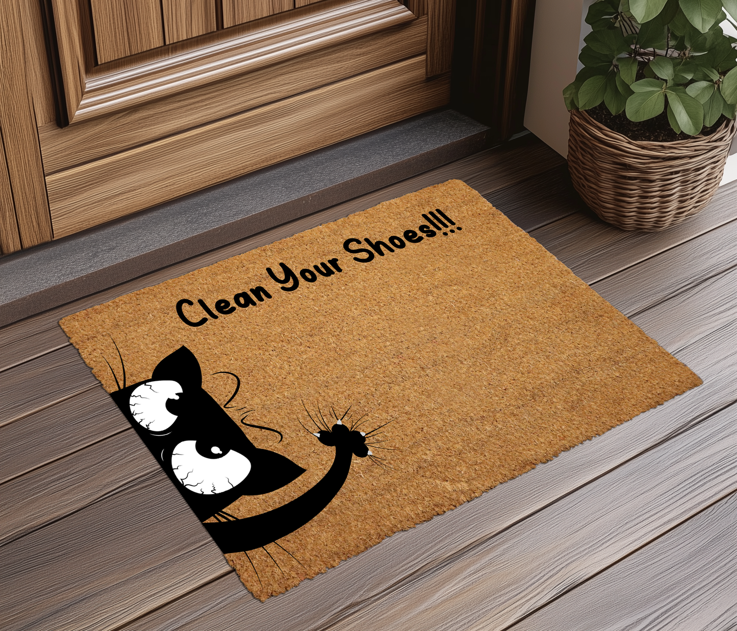 Welcome guests with Coco Fiber, Clean Your Shoes Doormat.