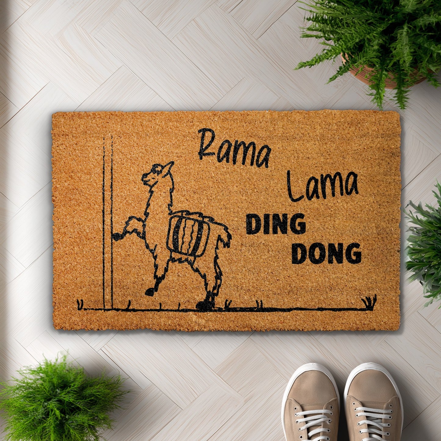 Whimsical Llama Doormat: Song Lyrics Welcome Mat, Humorous Housewarming Gift
