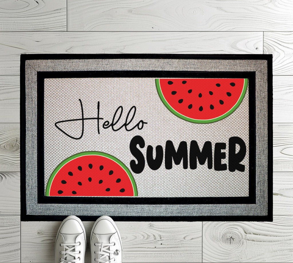Cheerful Summer Watermelon Doormat, Funny Housewarming Welcome Mat