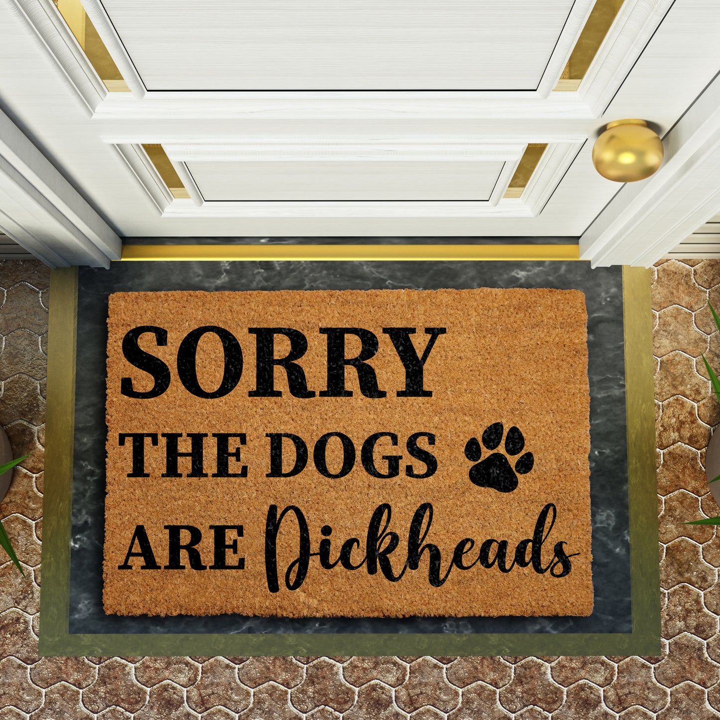 Rude Dog Welcome Mat: Humorous Housewarming Gift for Dog Lovers