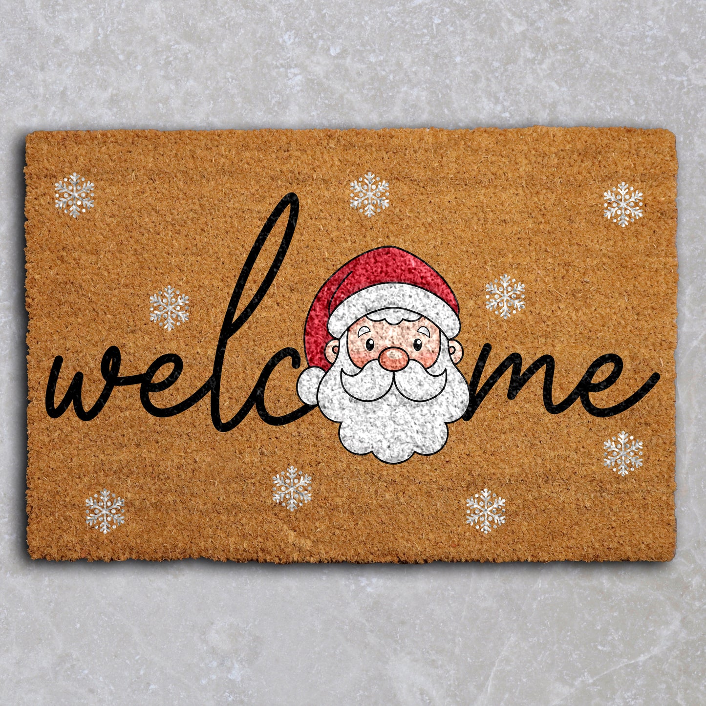 Cheerful Santa Doormat: Festive Entry Decor & Adorable Housewarming Gift