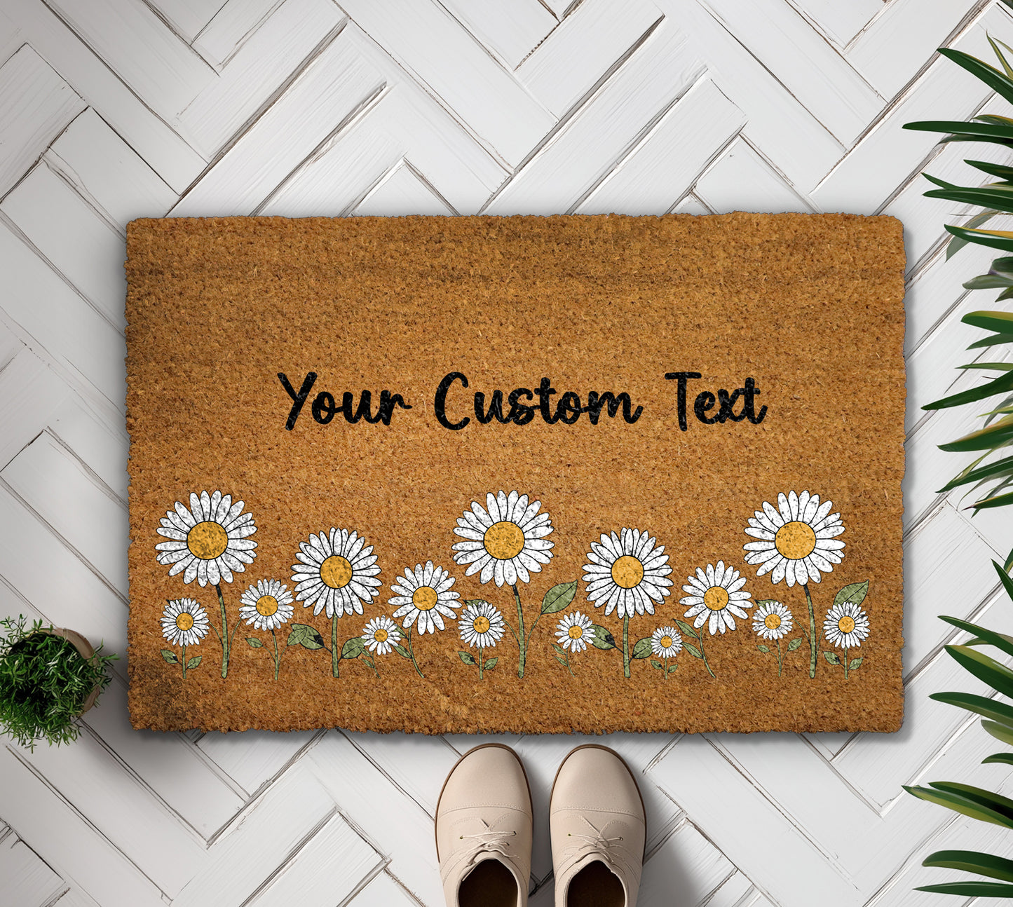 Elegant, Custom Daisy Doormat: Refresh Your Home Decor and Welcome Guests