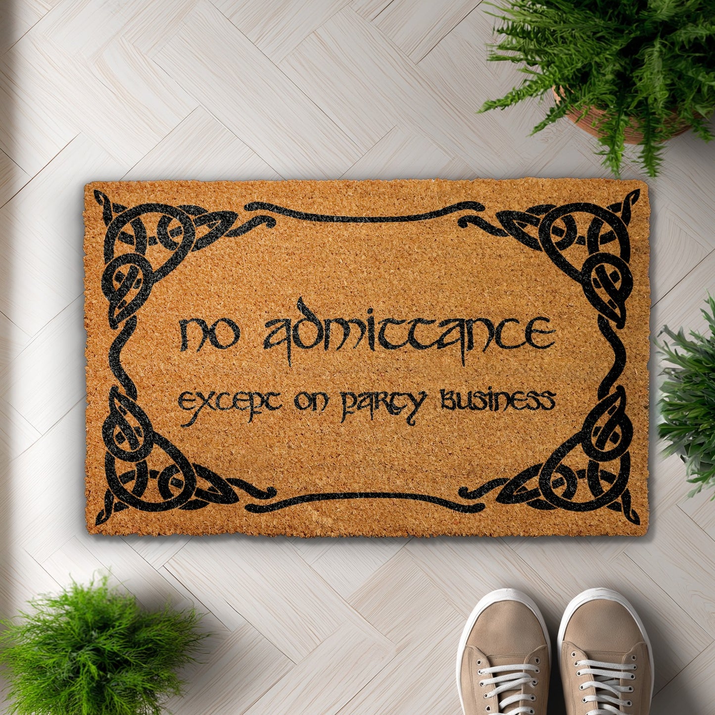 Party Business Doormat, Funny Entryway Rug - Nerdy Home Decor