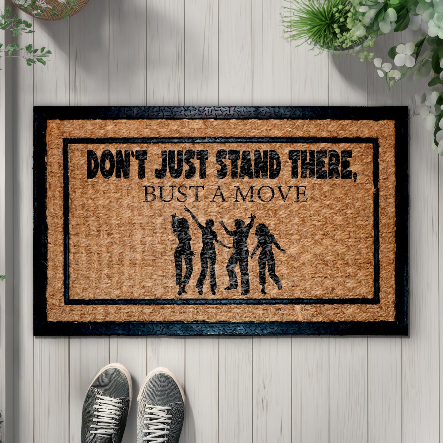 Retro Dancing Silhouettes: Get Moving with Funny Doormat