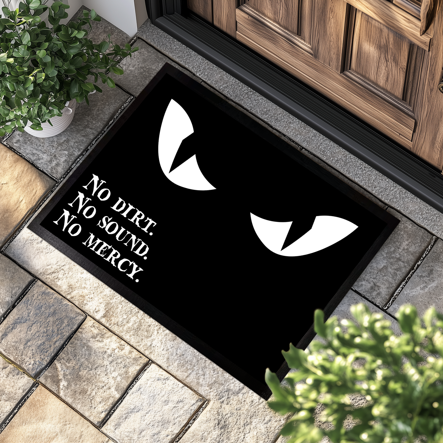 Vampire Eyes, Edgy Cat Eye Gothic Welcome Mat, Spooky Decor