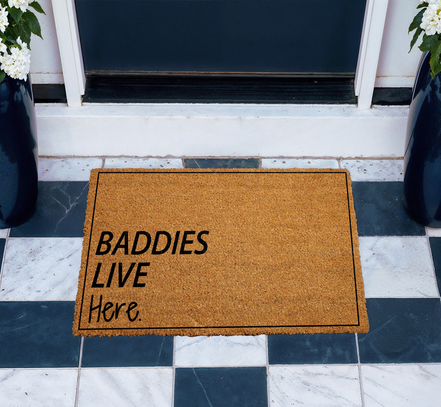 Welcome Baddies with this Funny Doormat for Apartments, Dorms!