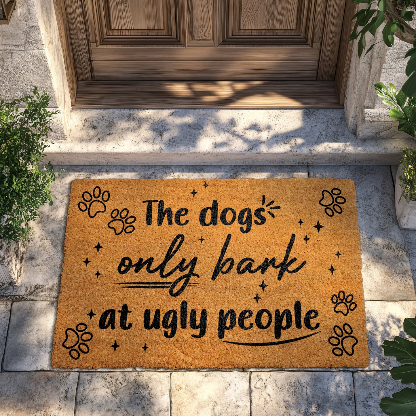Humorous Dog Welcome Mat, Front Porch Decor, Rude Humor Gift