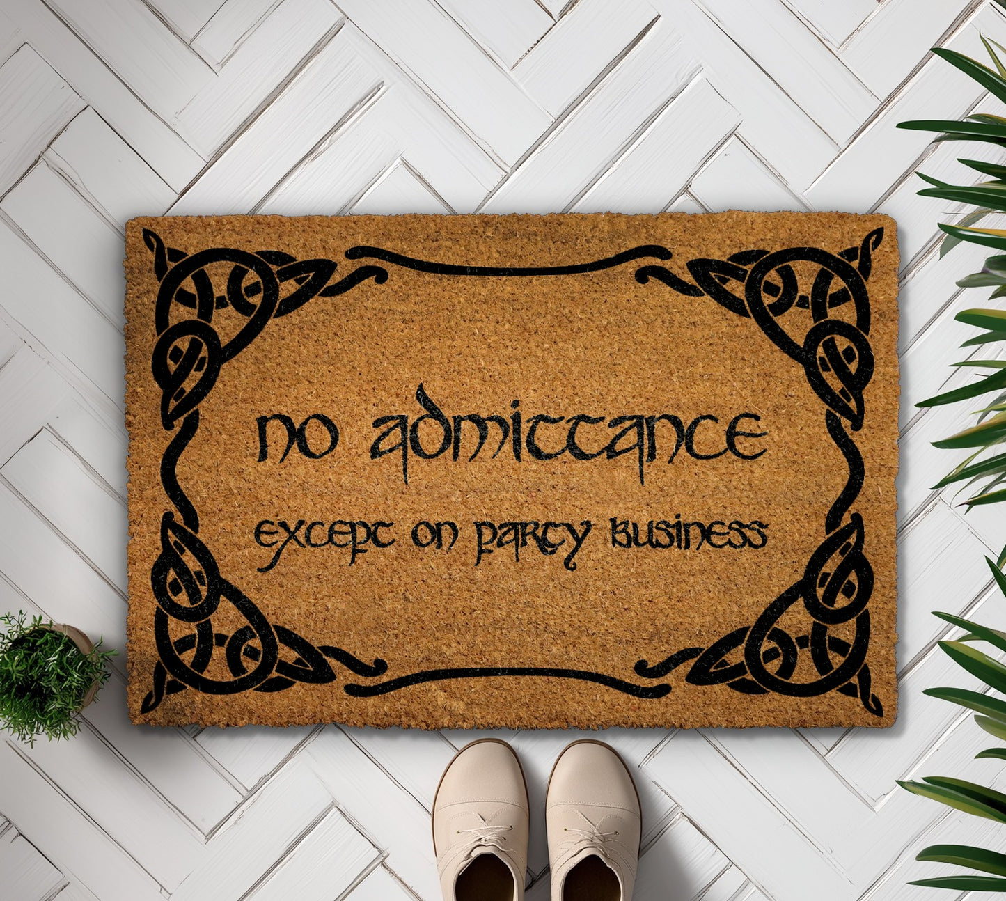 Party Business Doormat, Funny Entryway Rug - Nerdy Home Decor
