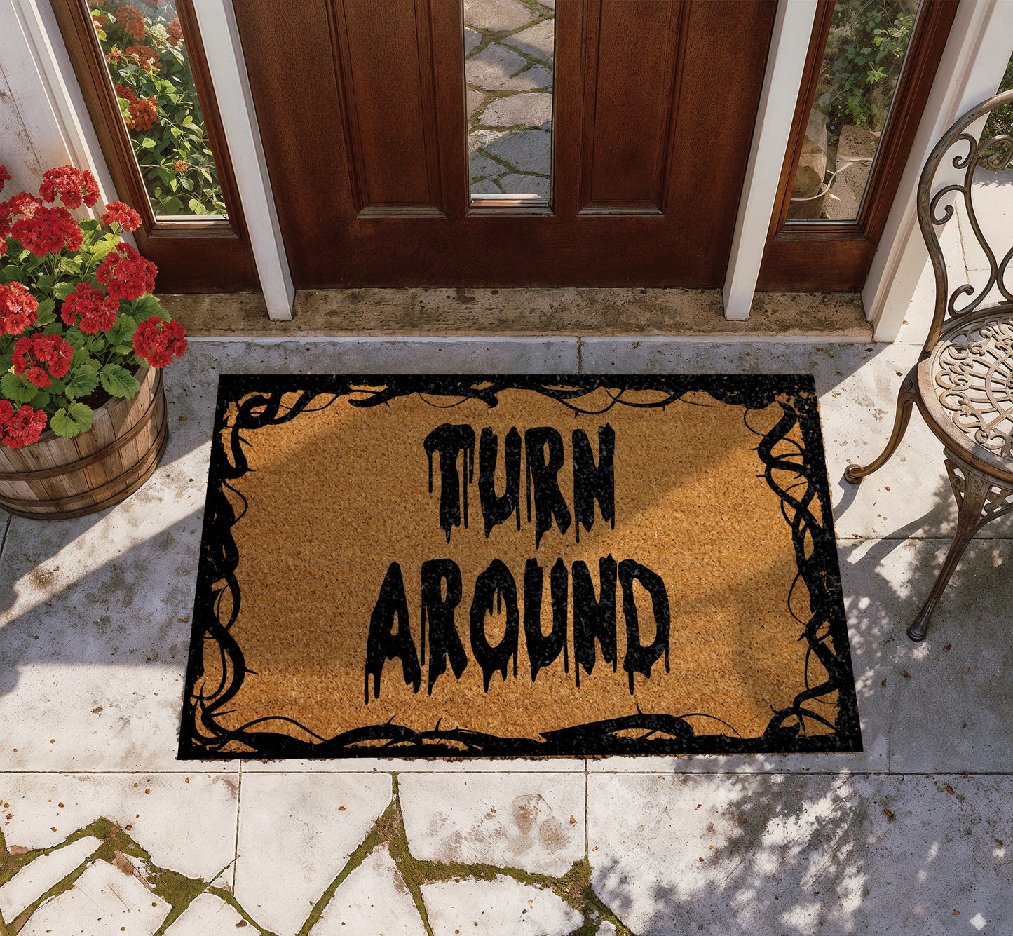 Spooky Halloween Welcome Mat, Gothic Horror Movie Home Decor