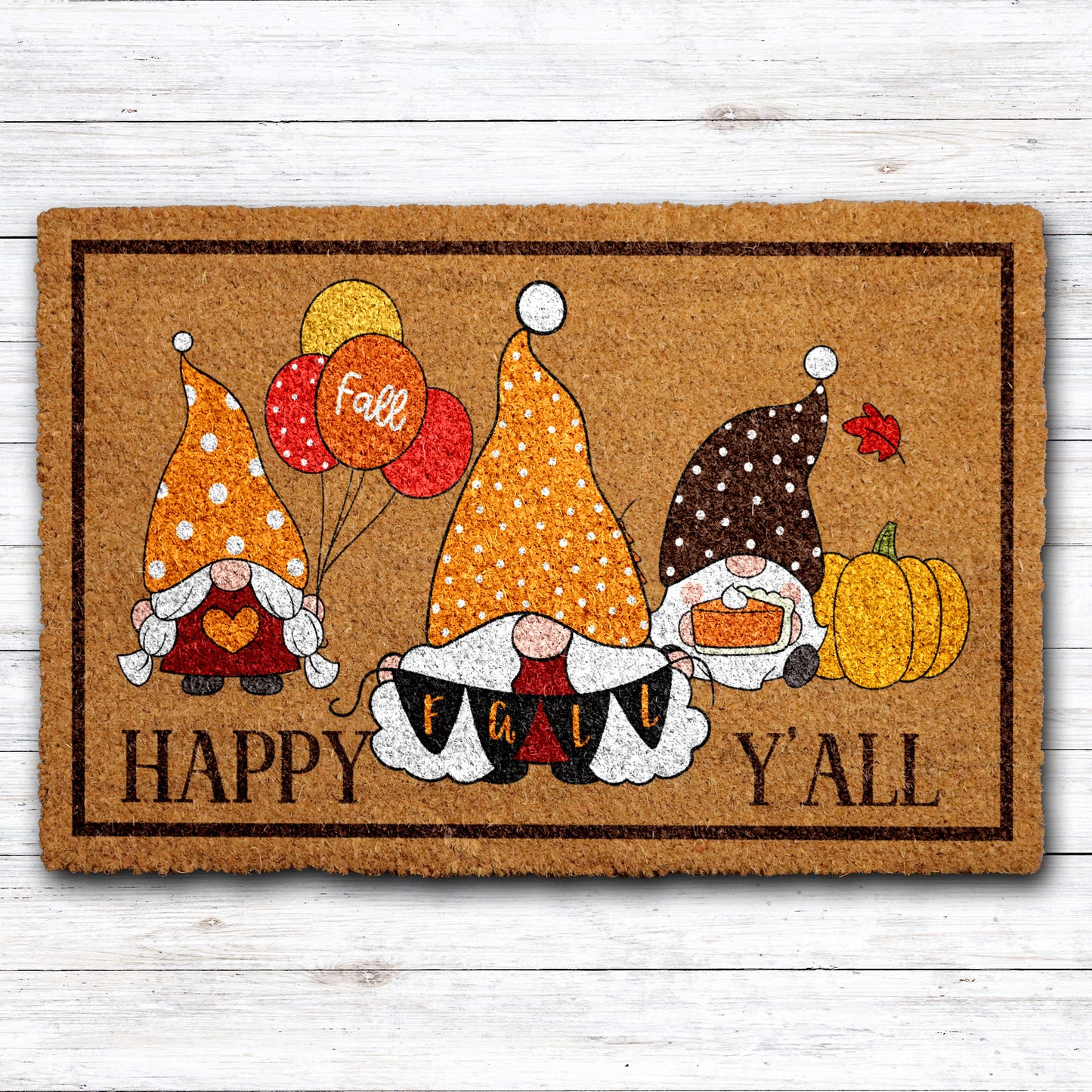 Gnome Welcome Mat, Fall Pumpkin Decor, Thanksgiving Gift, Farmhouse Rug