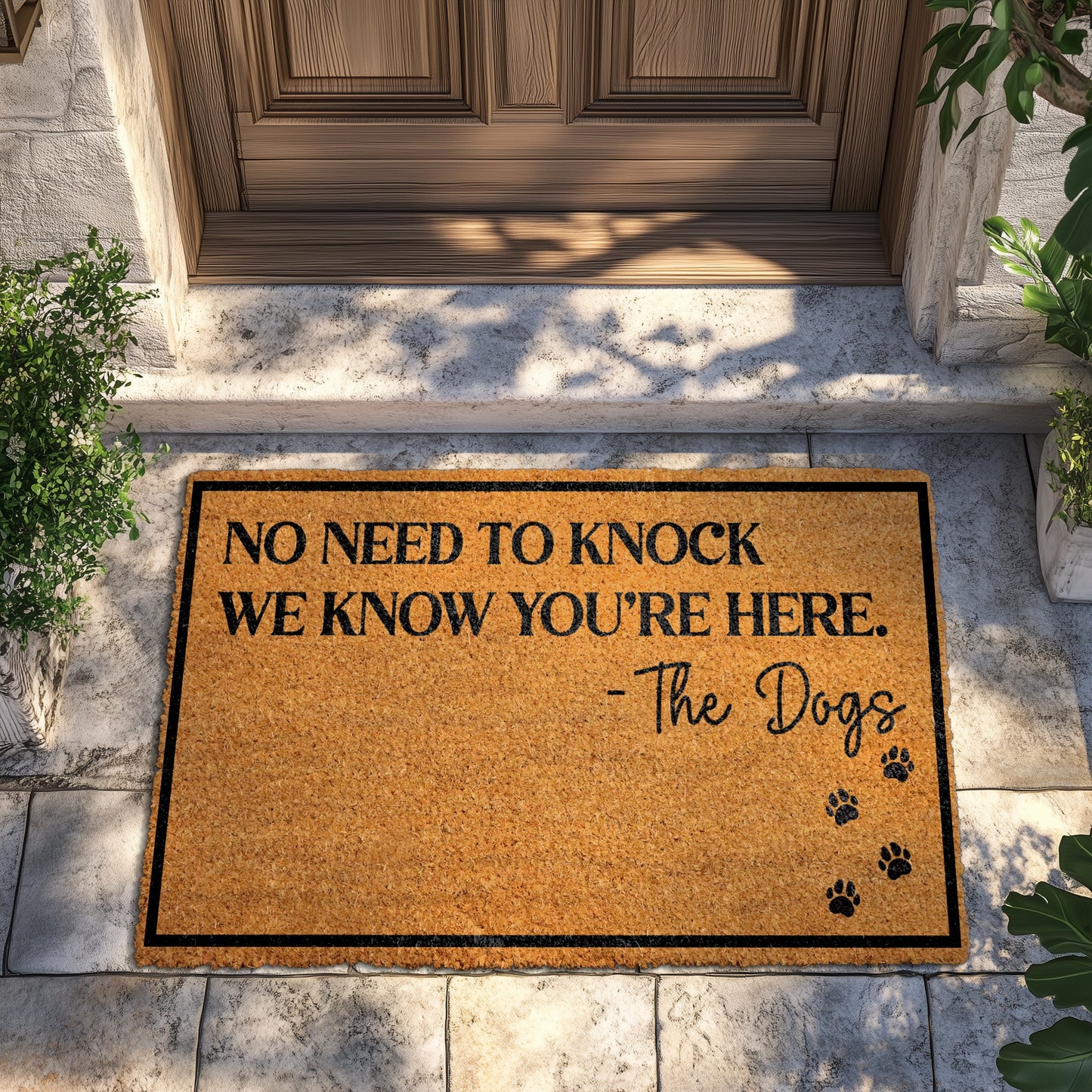 Funny Dog Welcome Mat, Humorous Pet Owner Porch Coco Rug