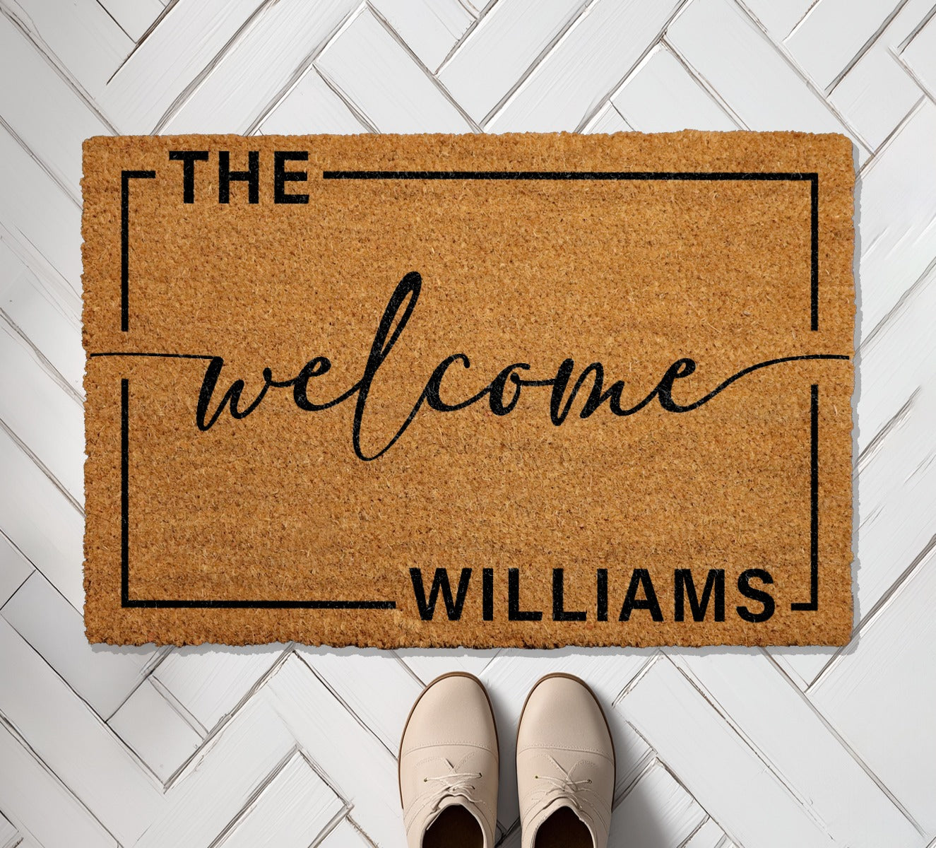 Personalized Last Name Doormat, Custom Front Door Entryway Rug