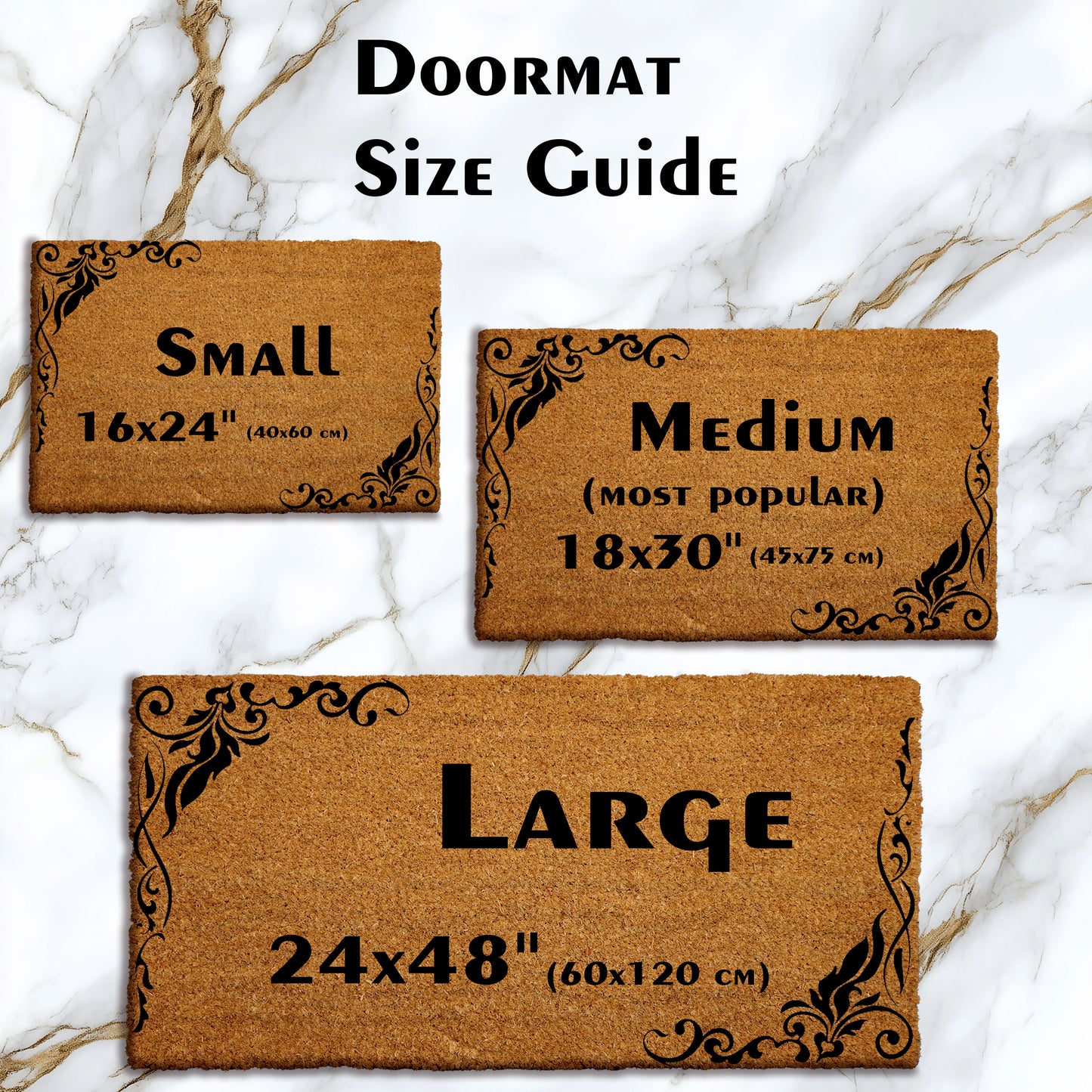 Personalized "Home Sweet Home" Coir Doormat, Custom Family Name Welcome Mat