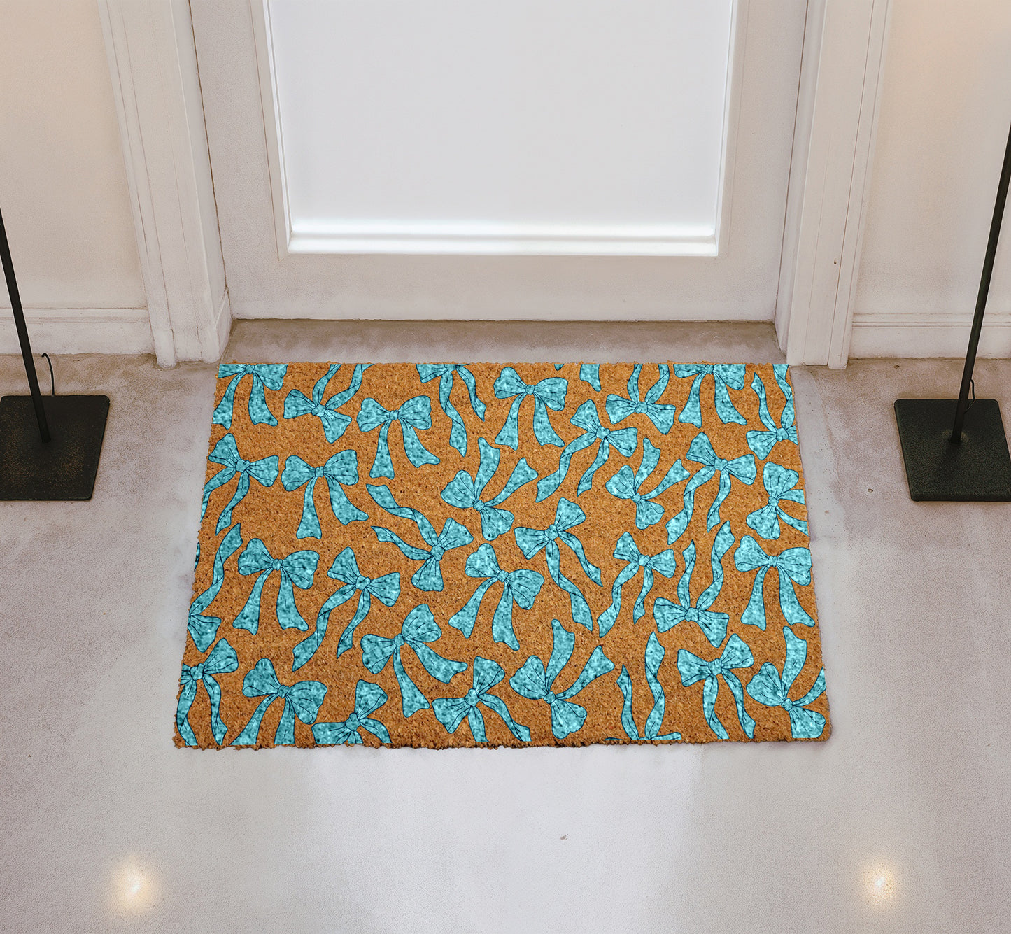 Personalized Coquette Bow Doormat, Cute Home Entrance Decor