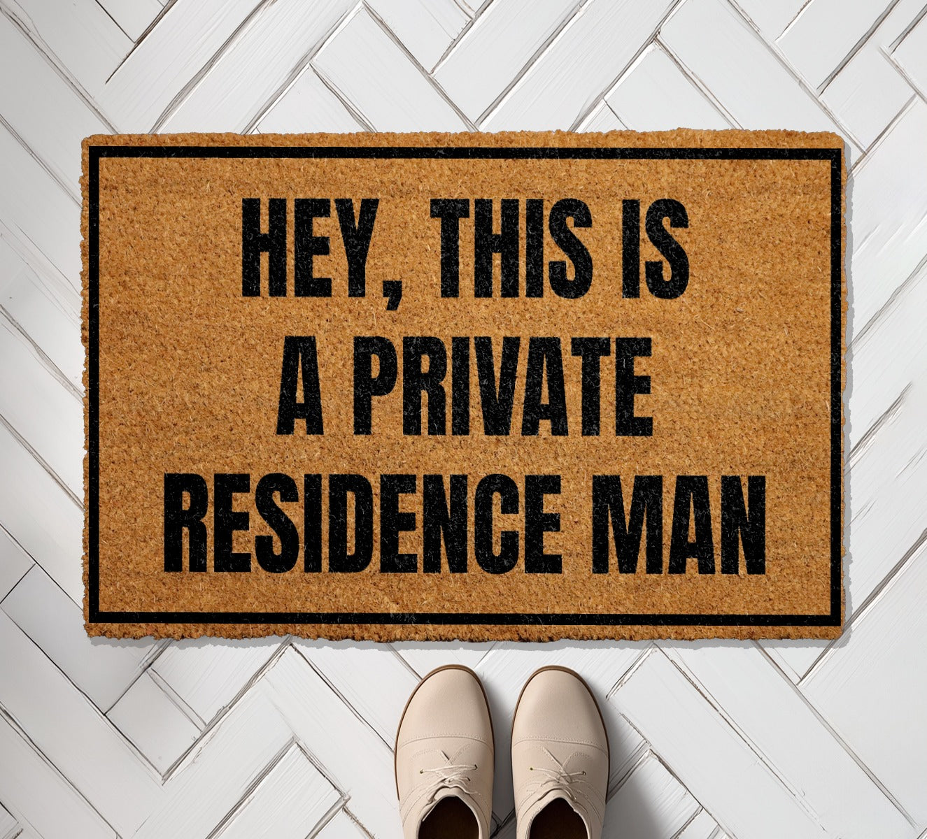 Humorous Welcome Doormat for Man Cave Home Decor, Funny Housewarming Gift
