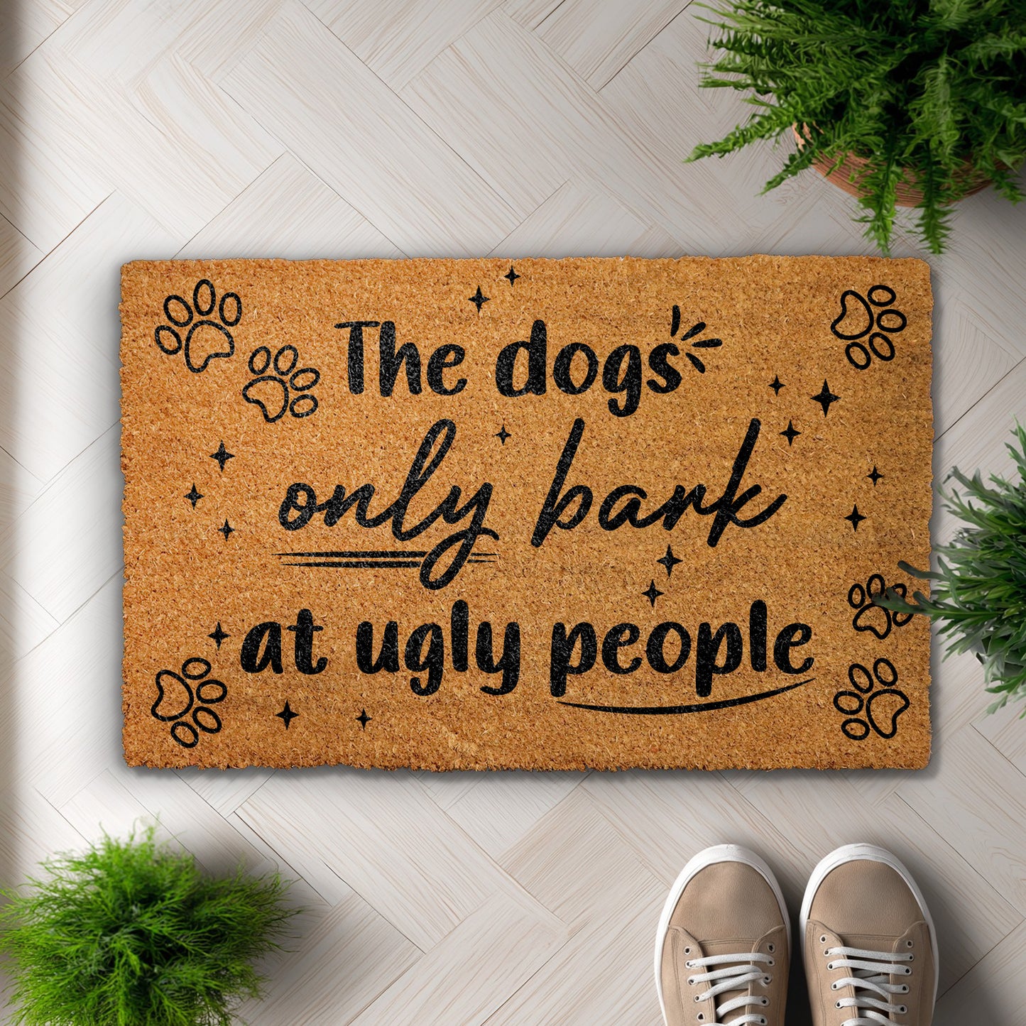 Humorous Dog Welcome Mat, Front Porch Decor, Rude Humor Gift