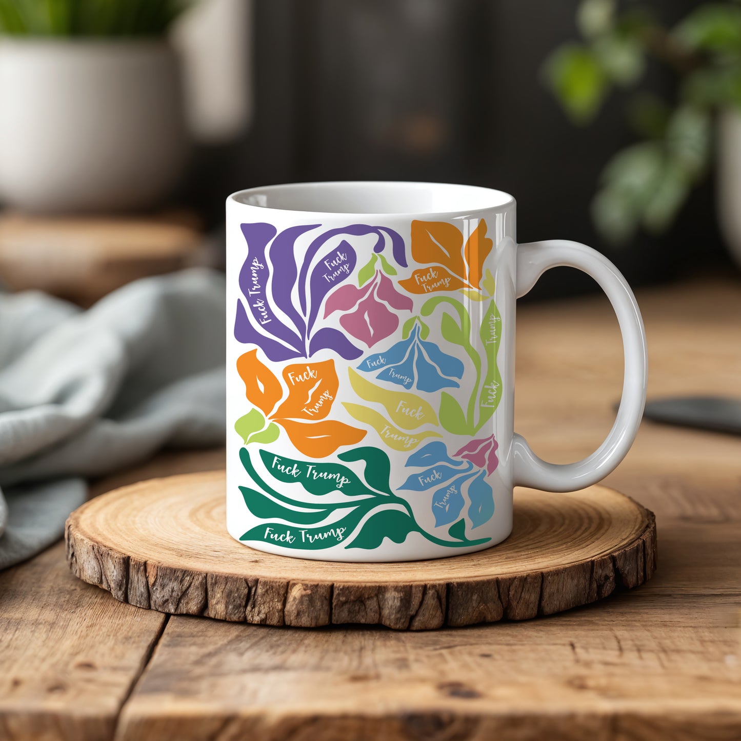 Colorful Anti Trump Ceramic Mug, Subtle Democrat Coffee Cup Gift