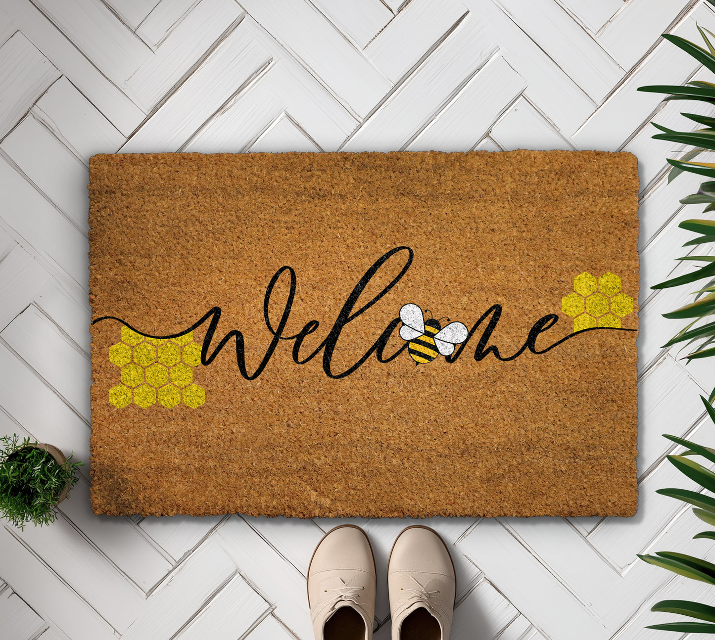 Bee Happy: Welcome guests with our Honeycomb Doormat Collection
