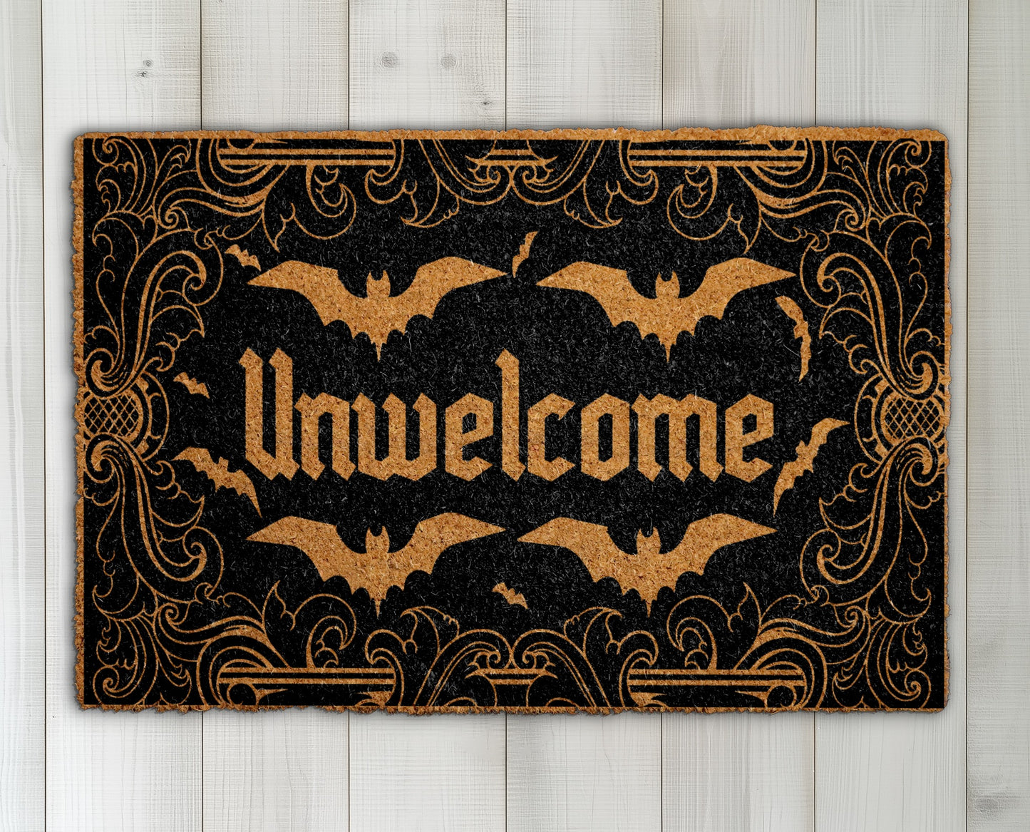 Spooky Season Welcome: Unwelcome Bat Doormat for Fall Front Porch