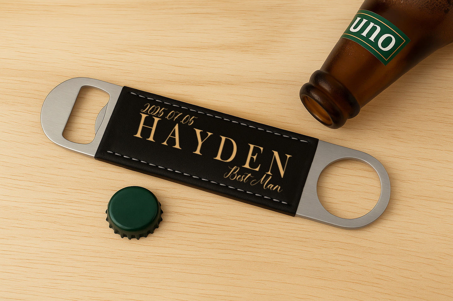 Custom Engraved Bottle Opener, Personalized Groomsman Gift with Name