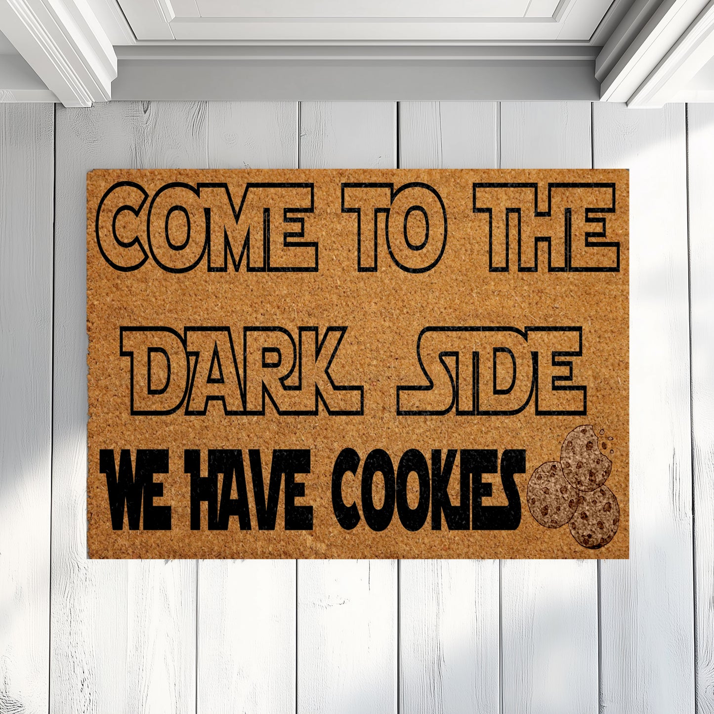 Geeky Welcome Mat: Dark Side Cookies, Nerdy Housewarming Gift