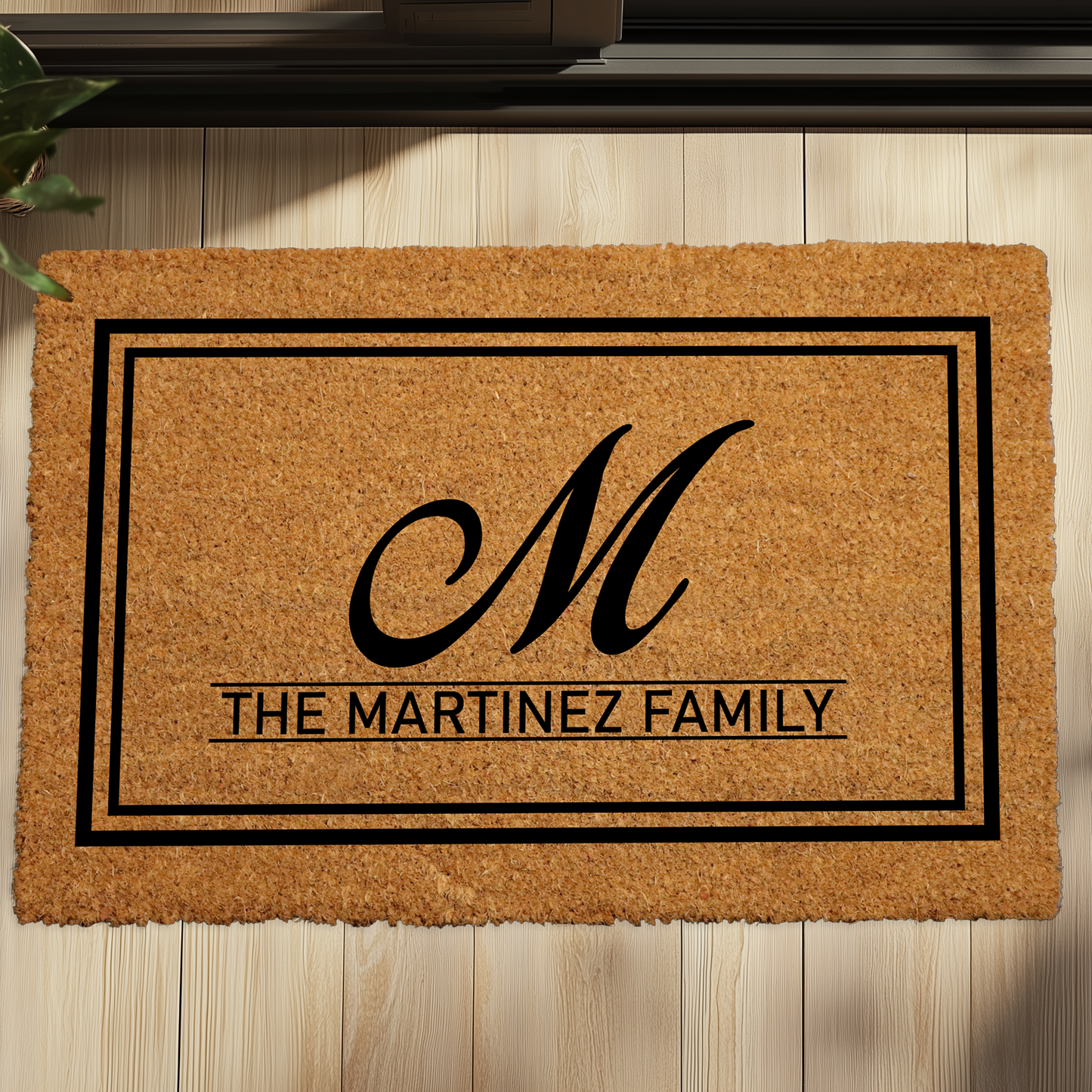 Custom Family Name Coir Doormat, Personalized Entryway Rug, Unique Housewarming