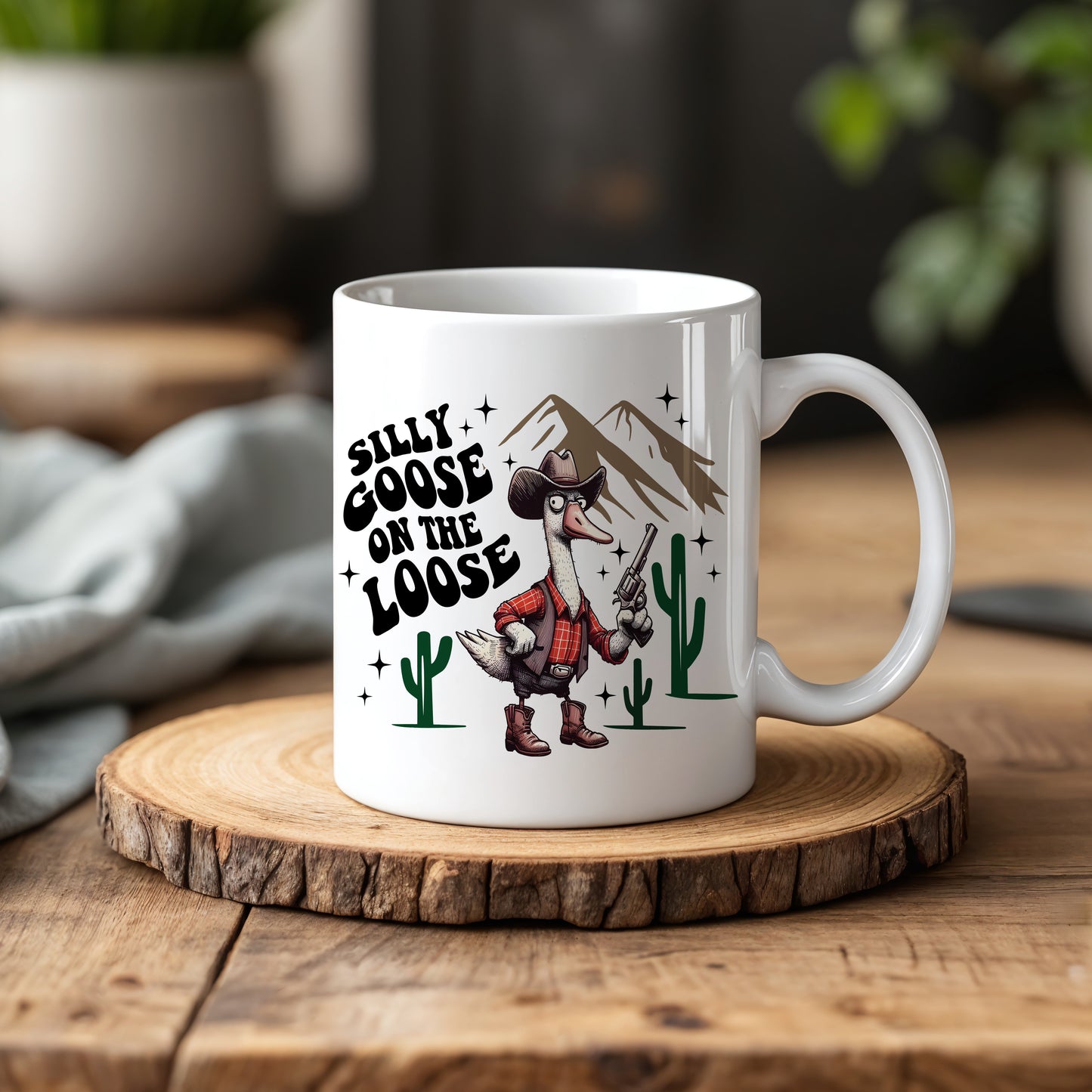 Cute Western Goose Coffee Mug - Quirky Morning Tea Cup