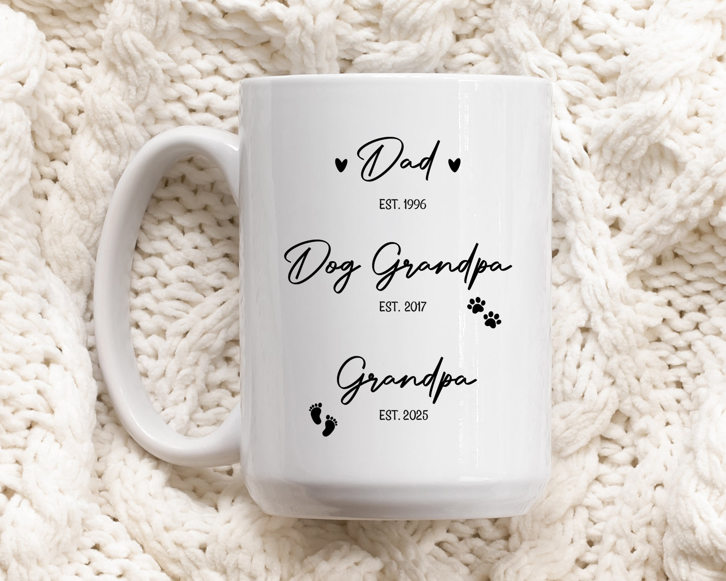 Custom Grandparents Mug Set, Pregnancy Announcement Tea Cup Duo