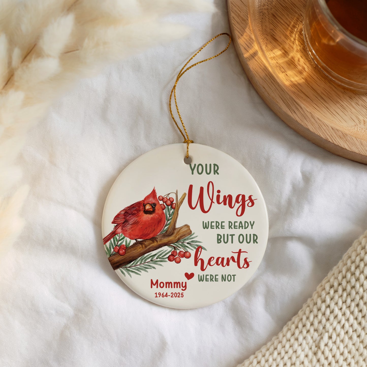 Loving Memory Ornament: Cardinal Theme, Heartfelt Sympathy Keepsake