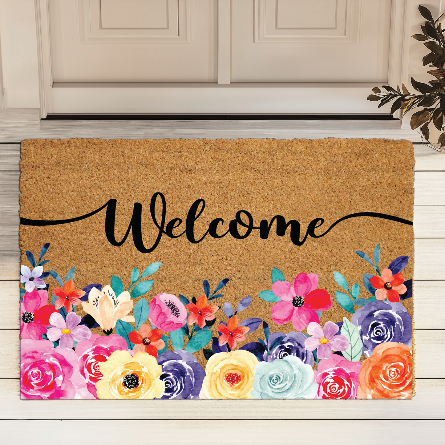 Charming Floral Welcome Doormat, Ideal Wedding Home Gift & Decor