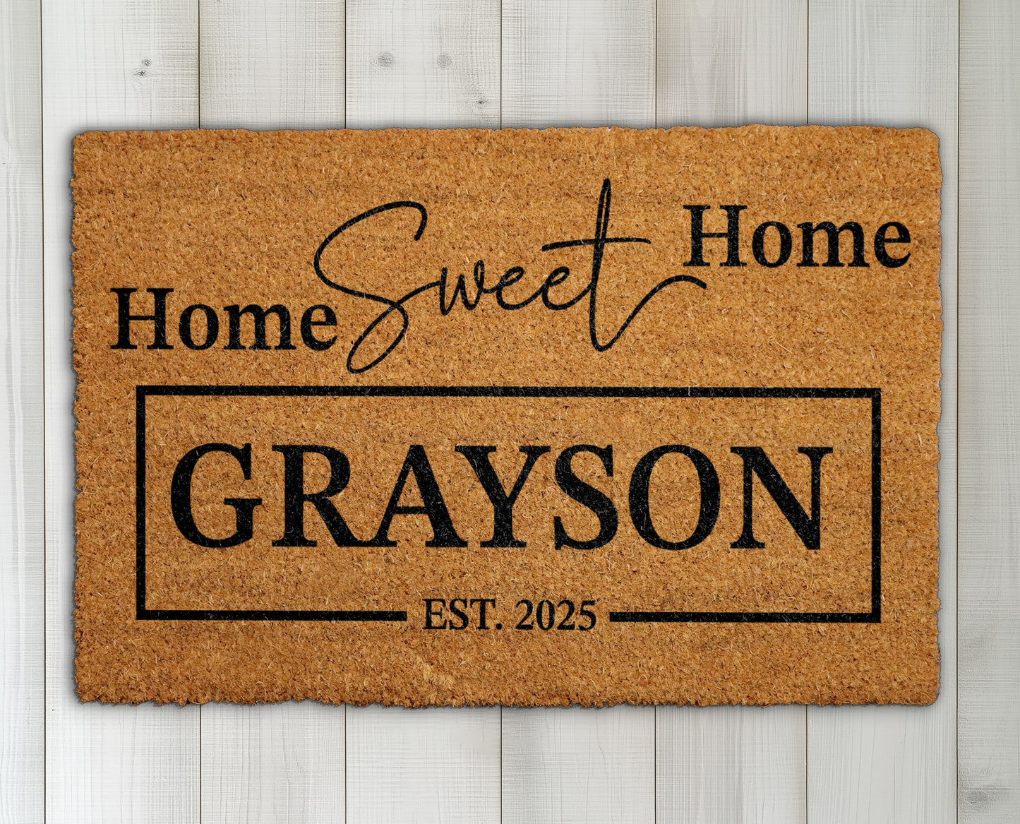 Unique Personalized Welcome Mat, Family Name & Est Year Home Decor
