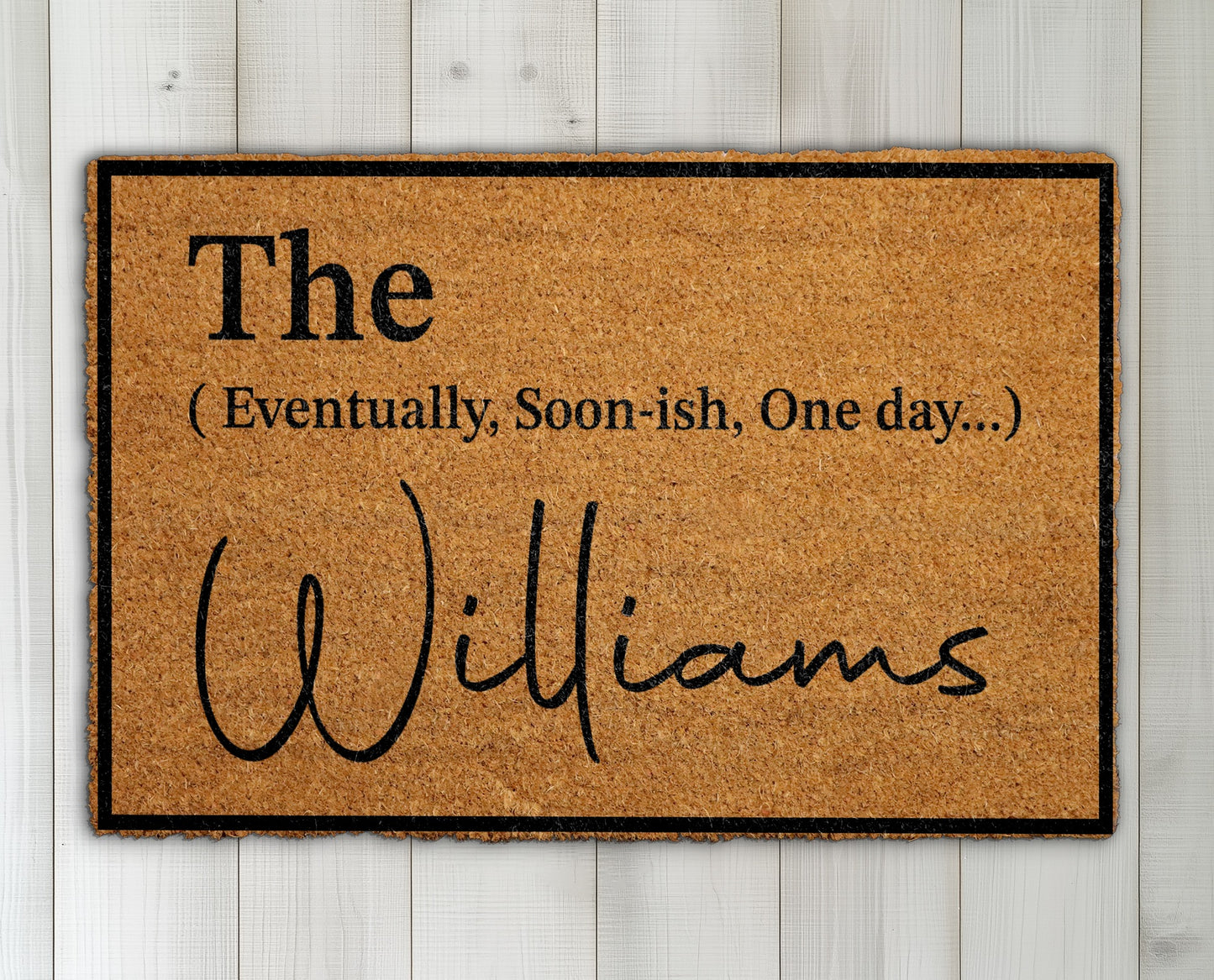 Custom Funny Welcome Mat, Personalized Family Coco Rug, Cute Decor