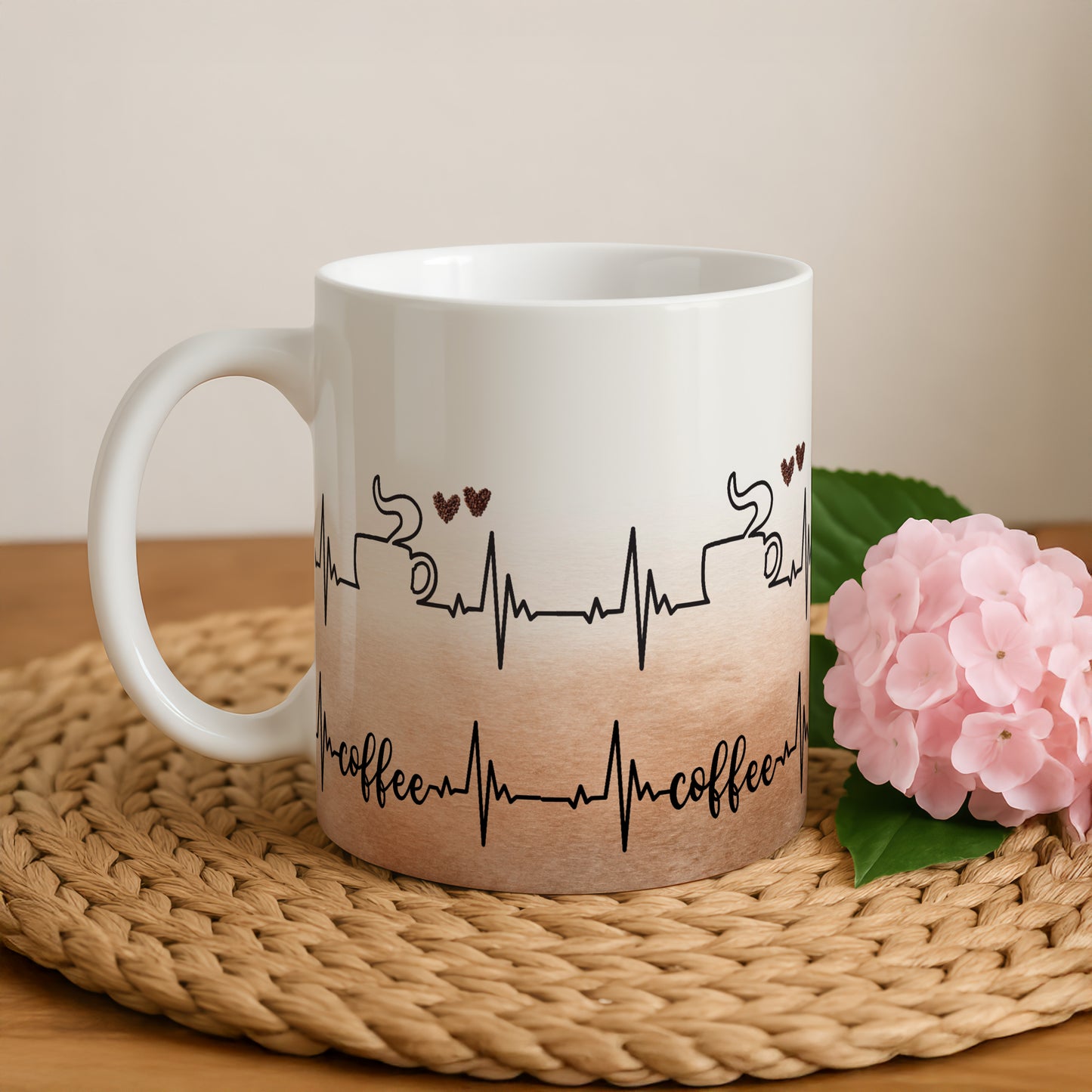 Unique Ecg Heart Beat Design Coffee Mug, Doctor & Nurse Gift