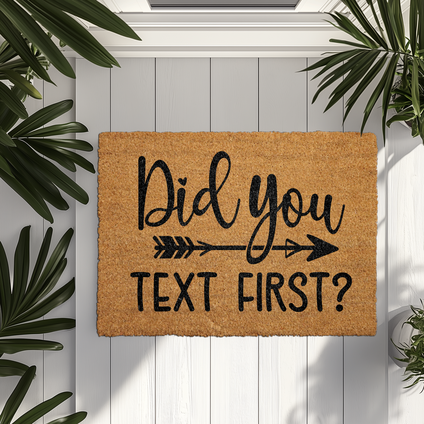 Sarcastic Coir Doormat: Funny, Humorous Arrow Design for New Home