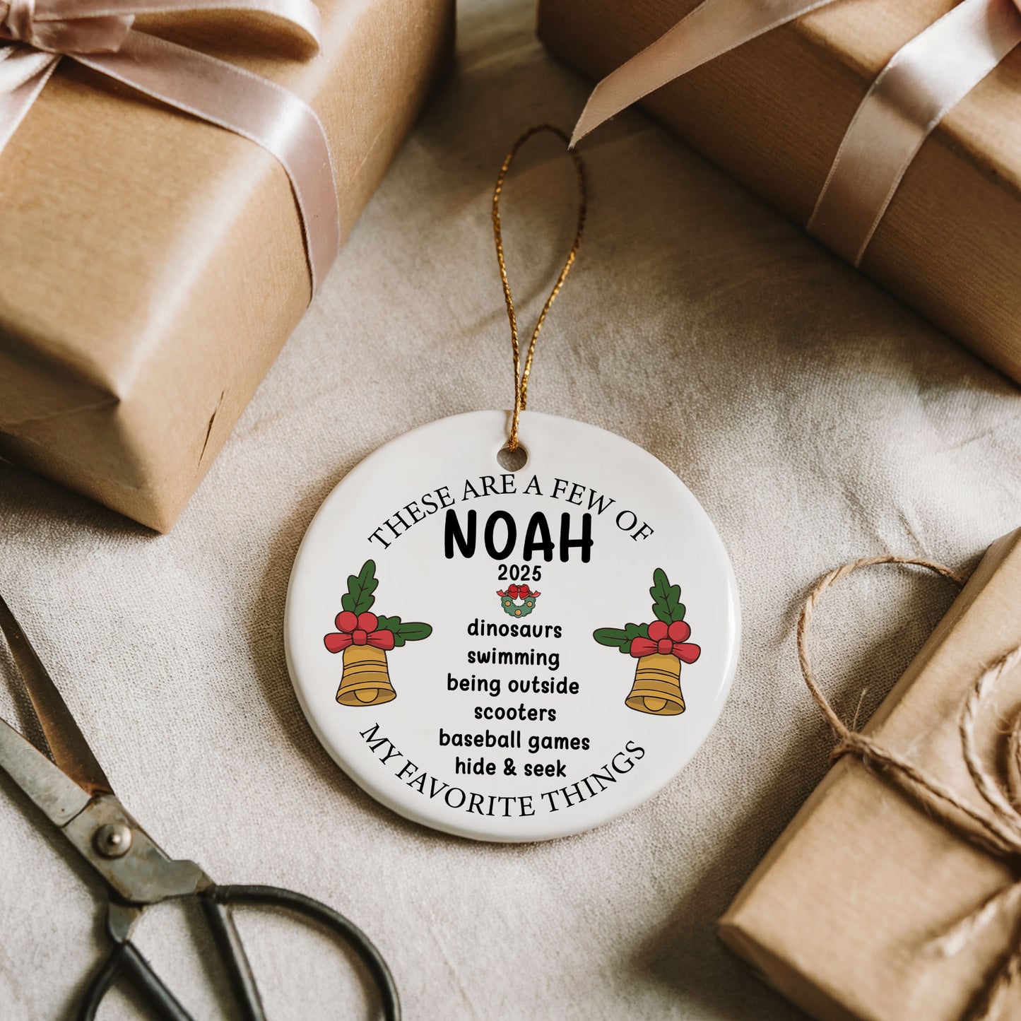Personalized New Year Wishes Ornament, Delightful Hanging Keepsake, Festive Christmas Tree