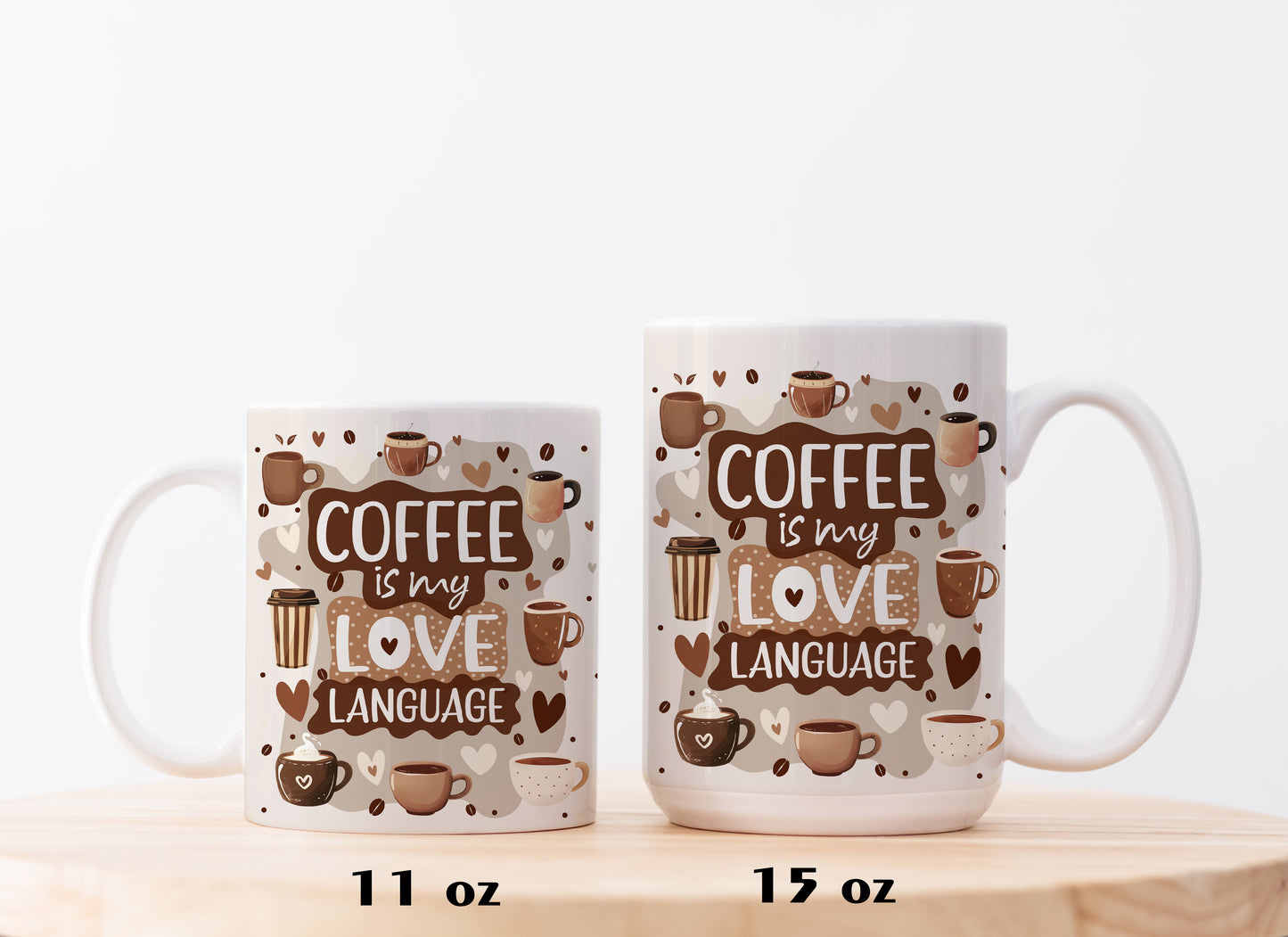 Cute Coffee Lover Mug, Funny Drinkware: Sublimation Office Tea Cup