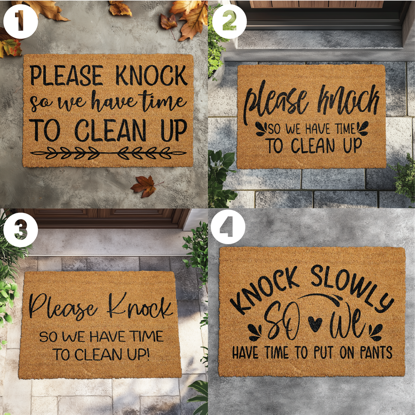 Knock Slowly, Smile: Humorous Doormat for a Sarcastic Welcome!